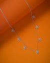 hanging charms silver chain necklace