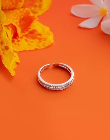 diamond silver sterling ring