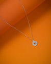 diamond pendant silver chain necklace
